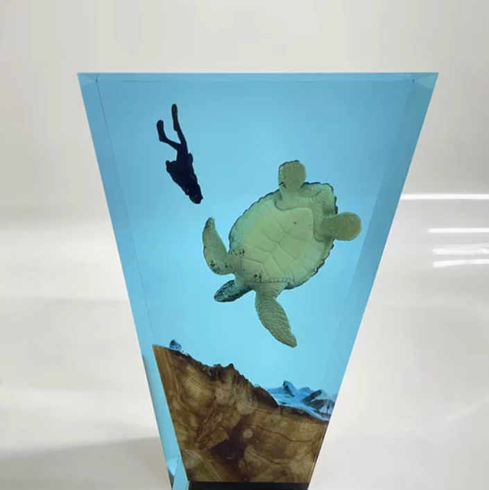 Große Schildkröte Harz Lampe