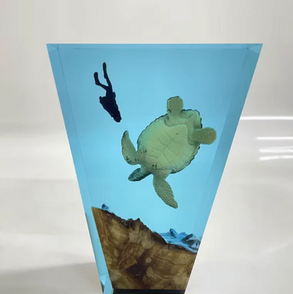 Große Schildkröte Harz Lampe